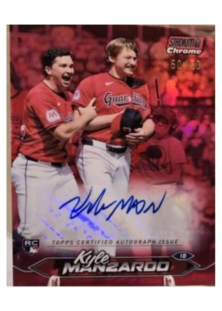 2024 Stadium Club Chrome Autographs Kyle Manzardo #SCCA-MAN card