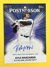 2025 Topps Postseason Performance Autograph Kyle Manzardo #PPA-KM card