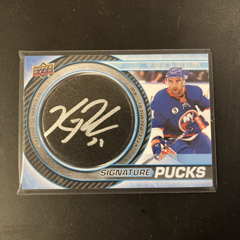 2022-23 Upper Deck Trilogy Signature Pucks Kyle Palmieri #SP-KP card