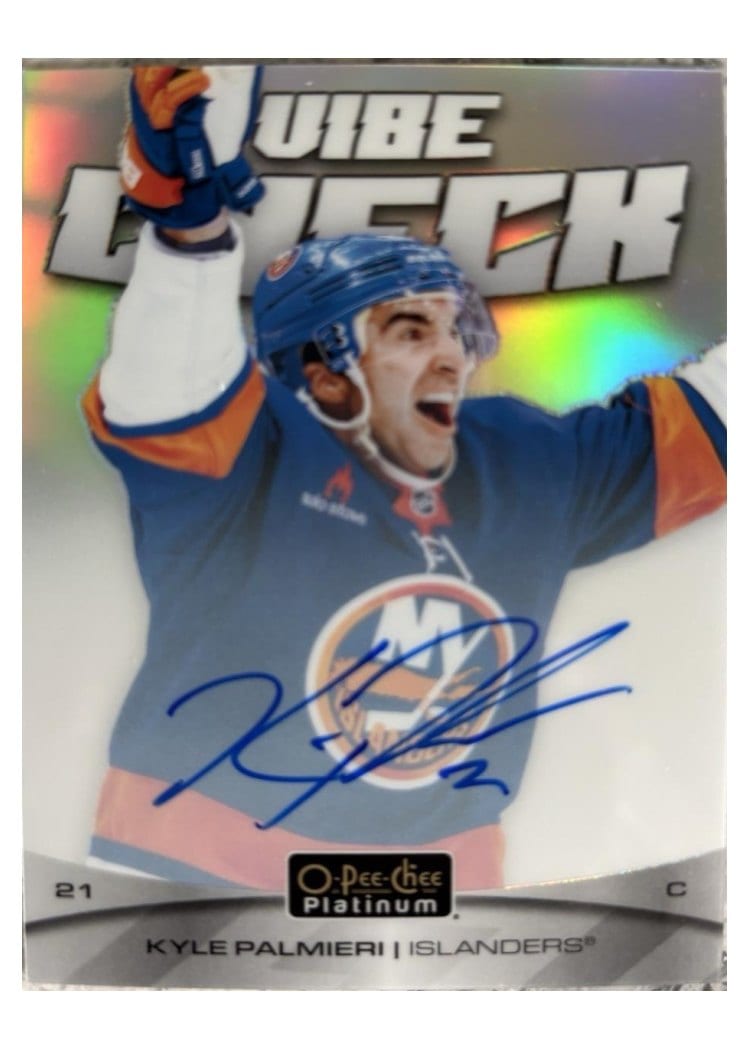 2025-26 O-Pee-Chee Platinum Vibe Check Rainbow Auto Kyle Palmieri #VC-12 card