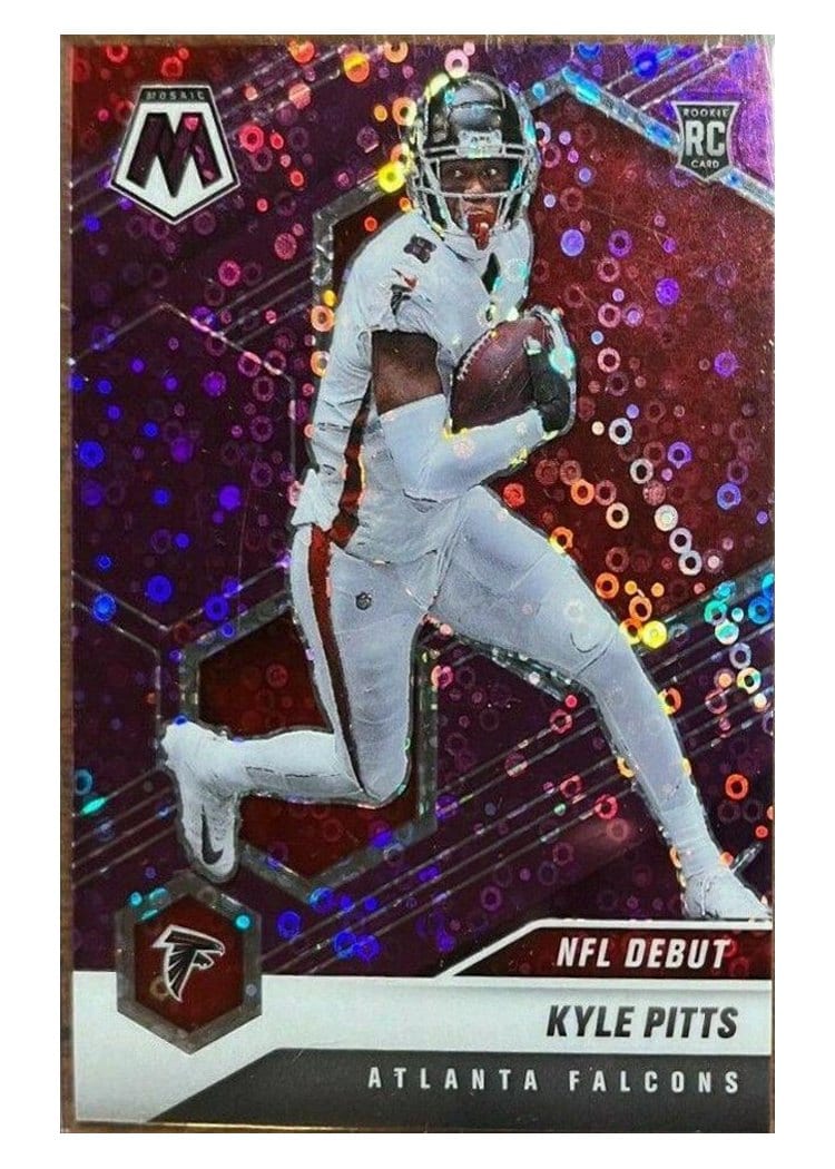 2021 Panini Mosaic Base Set Kyle Pitts No Huddle Purple Mosaic #250 card