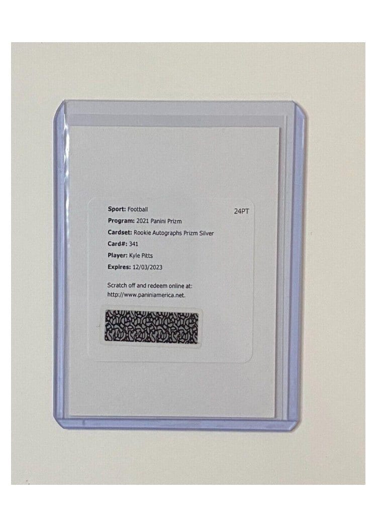 2021 Panini Prizm Base Set Kyle Pitts Autograph Silver Prizm #341 card