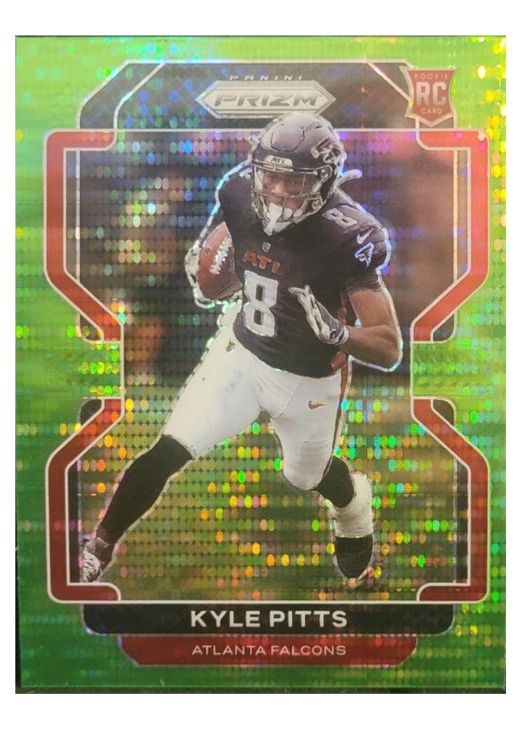 2021 Panini Prizm Base Set Kyle Pitts Neon Green Pulsar Prizm #341 card