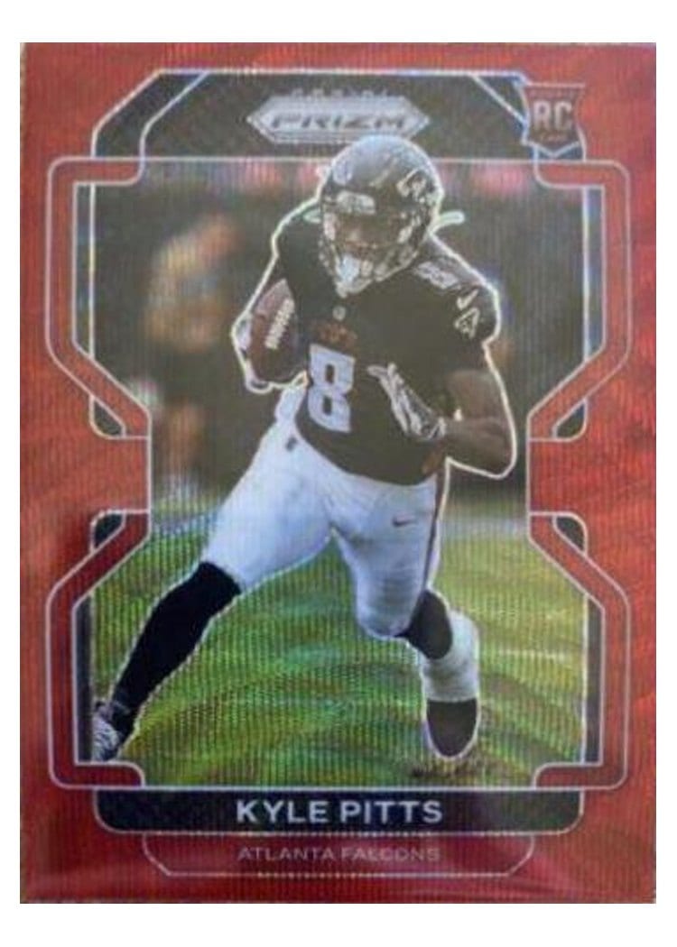 2021 Panini Prizm Base Set Kyle Pitts Red Wave Prizm #341 card