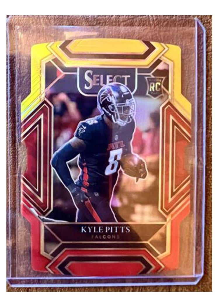 2021 Panini Select Base Set Kyle Pitts Red and Yellow Die Cut #246 card