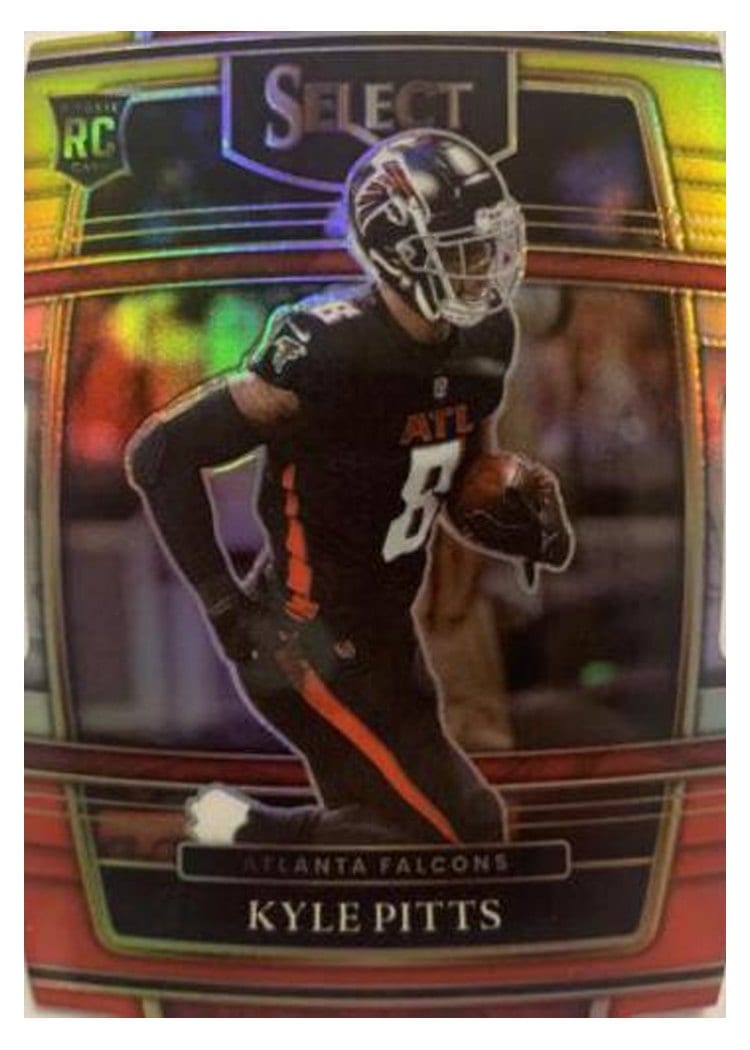2021 Panini Select Base Set Kyle Pitts Red and Yellow Die Cut #46 card