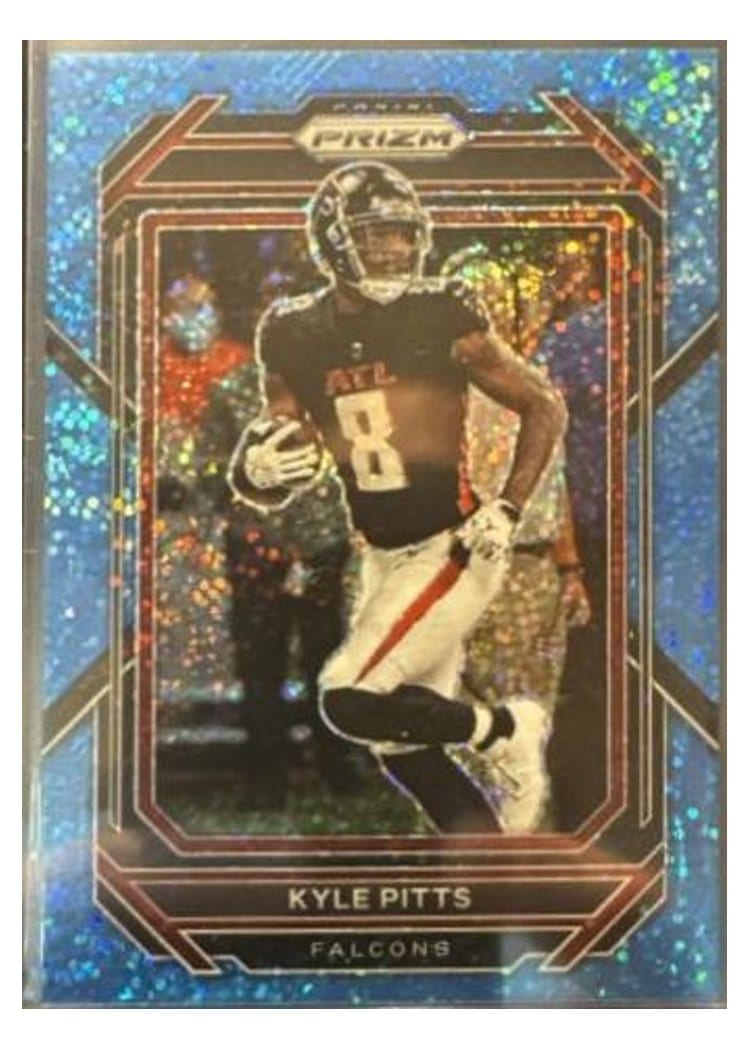 2022 Panini Prizm Base Set Kyle Pitts Blue Sparkle #14 card