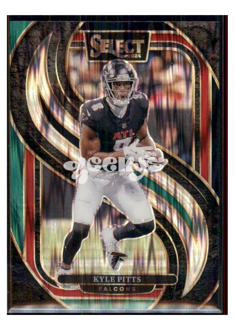 2024 Panini Select Base Set Kyle Pitts Black Green Prizm Shock #178 card