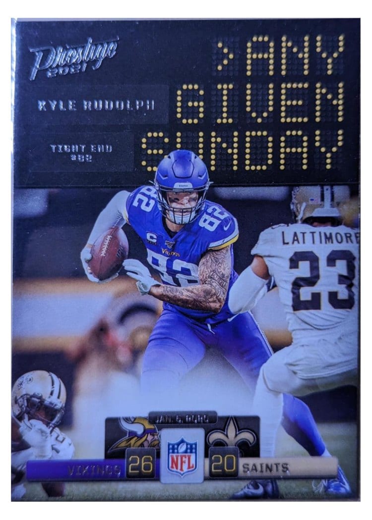 2021 Panini Prestige Any Given Sunday Kyle Rudolph #AGS-KR card