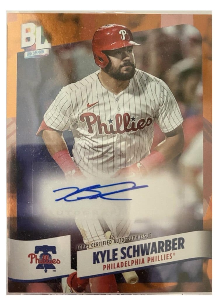 2024 Topps Big League Electric Orange Autographs Common Kyle Schwarber #BEF-KS card