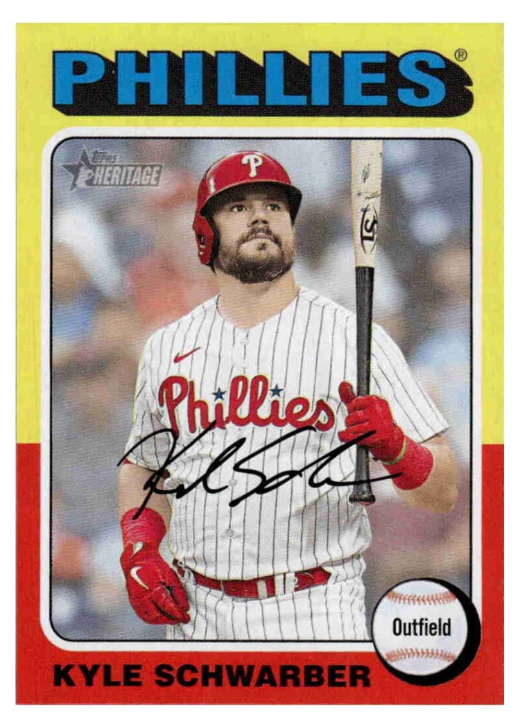 2024 Topps Heritage Base Set Kyle Schwarber #161 card
