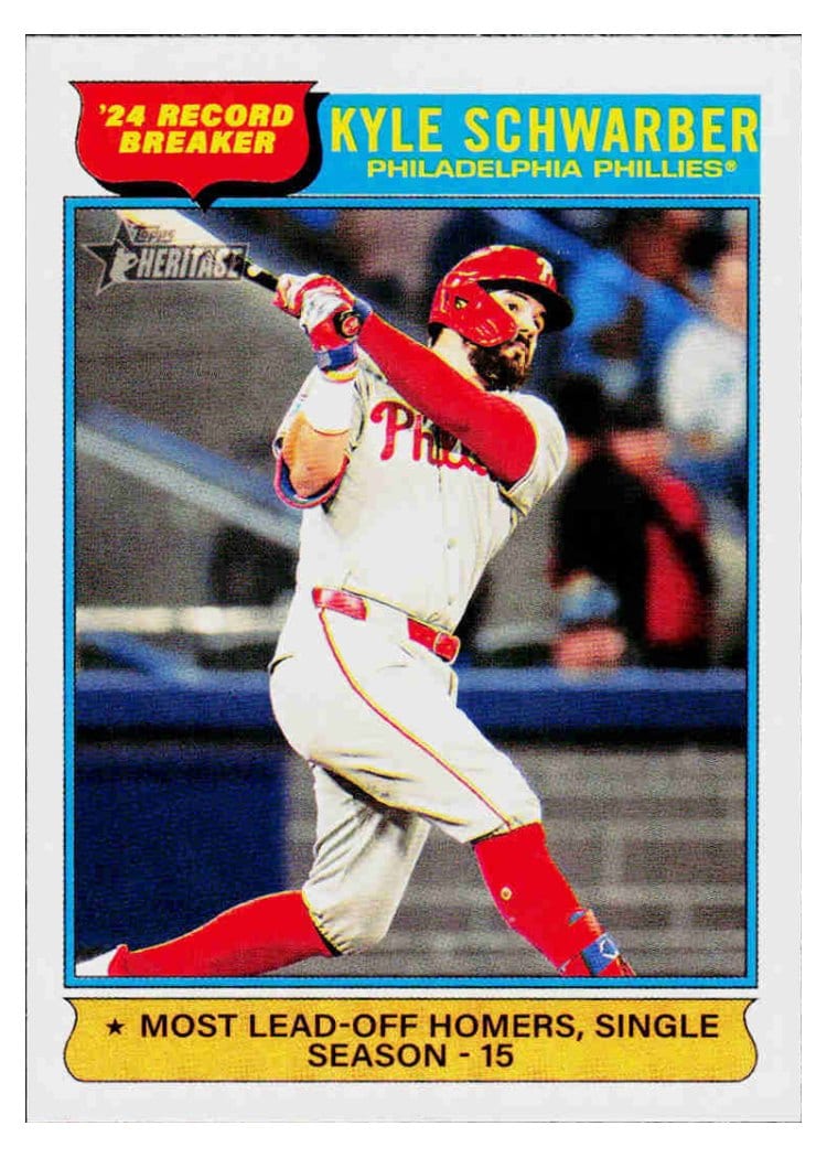 2025 Topps Heritage Base Set Kyle Schwarber #2 card