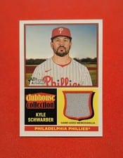 2025 Topps Heritage Clubhouse Collection Relics Kyle Schwarber #CCR-KS card