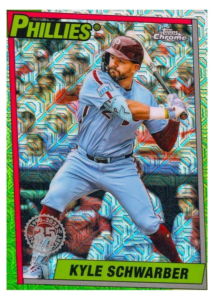 2025 Topps Update 1990 Topps Chrome Baseball Kyle Schwarber #U90C-17 card