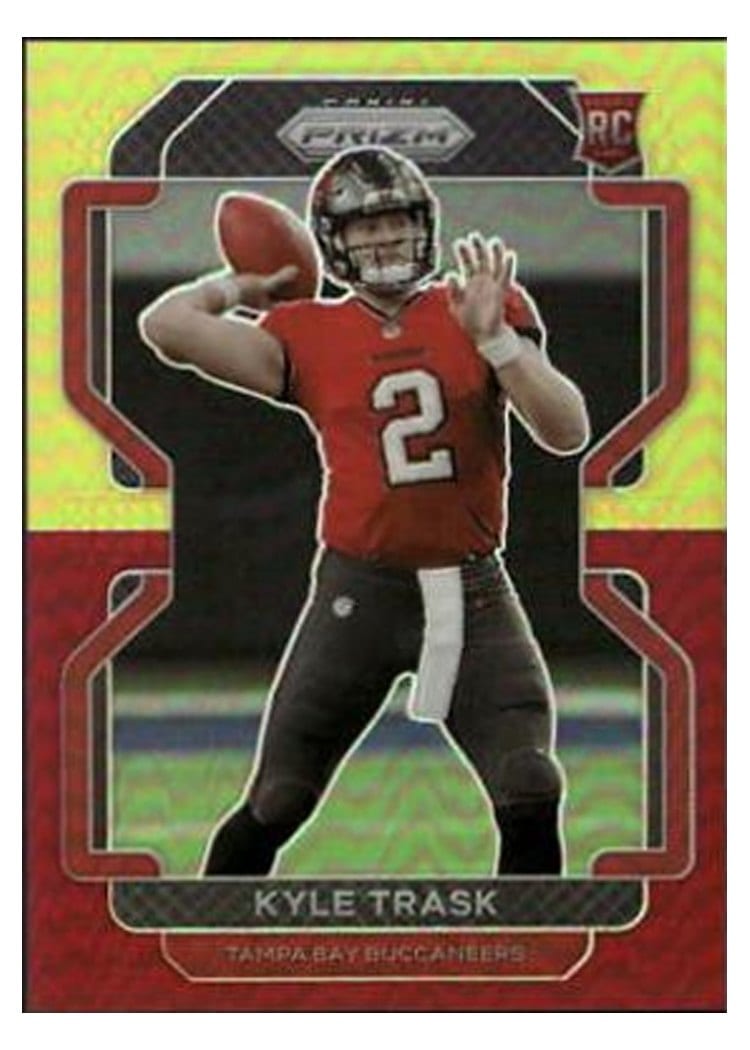 2021 Panini Prizm Base Set Kyle Trask Yellow Red Prizm #339 card