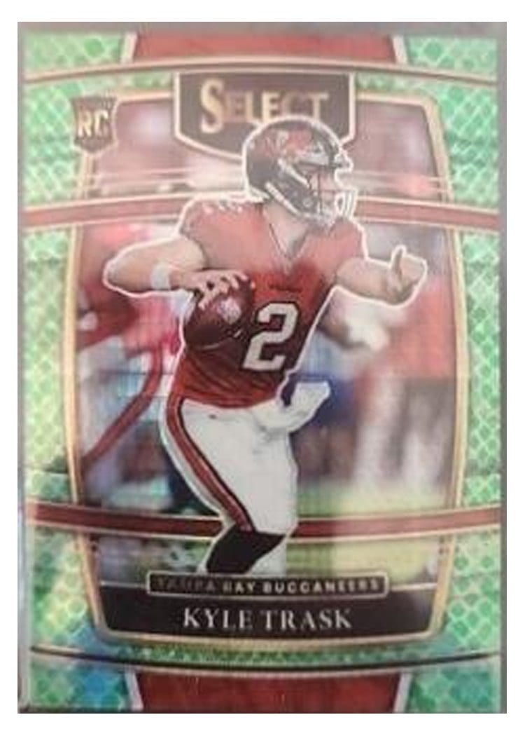 2021 Panini Select Base Set Kyle Trask Green and Black Snakeskin #163 card