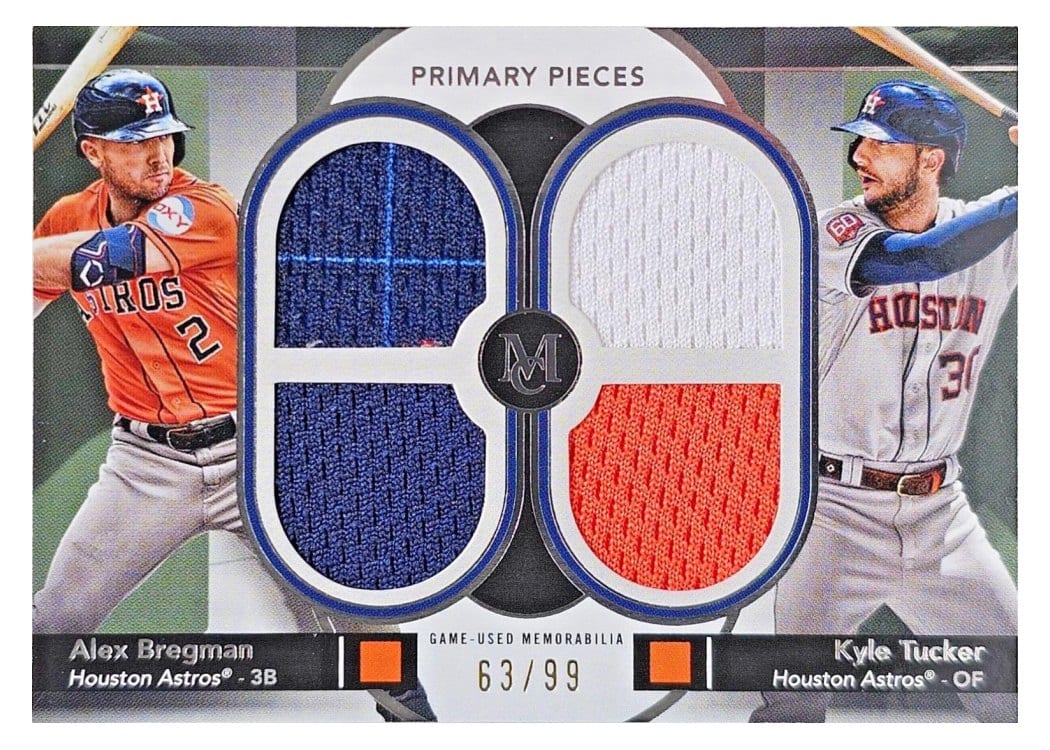2024 Topps Museum Collection Dual Player Primary Pieces Quad Relics Kyle Tucker / Alex Bregman #DPQR-BRT card