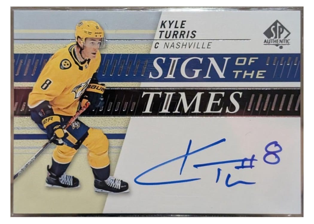 2019-20 SP Authentic Sign of the Times Kyle Turris #SOTT-TU card
