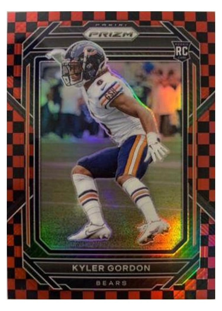 2022 Panini Prizm Base Set Kyler Gordon Black Red Checker #385 card