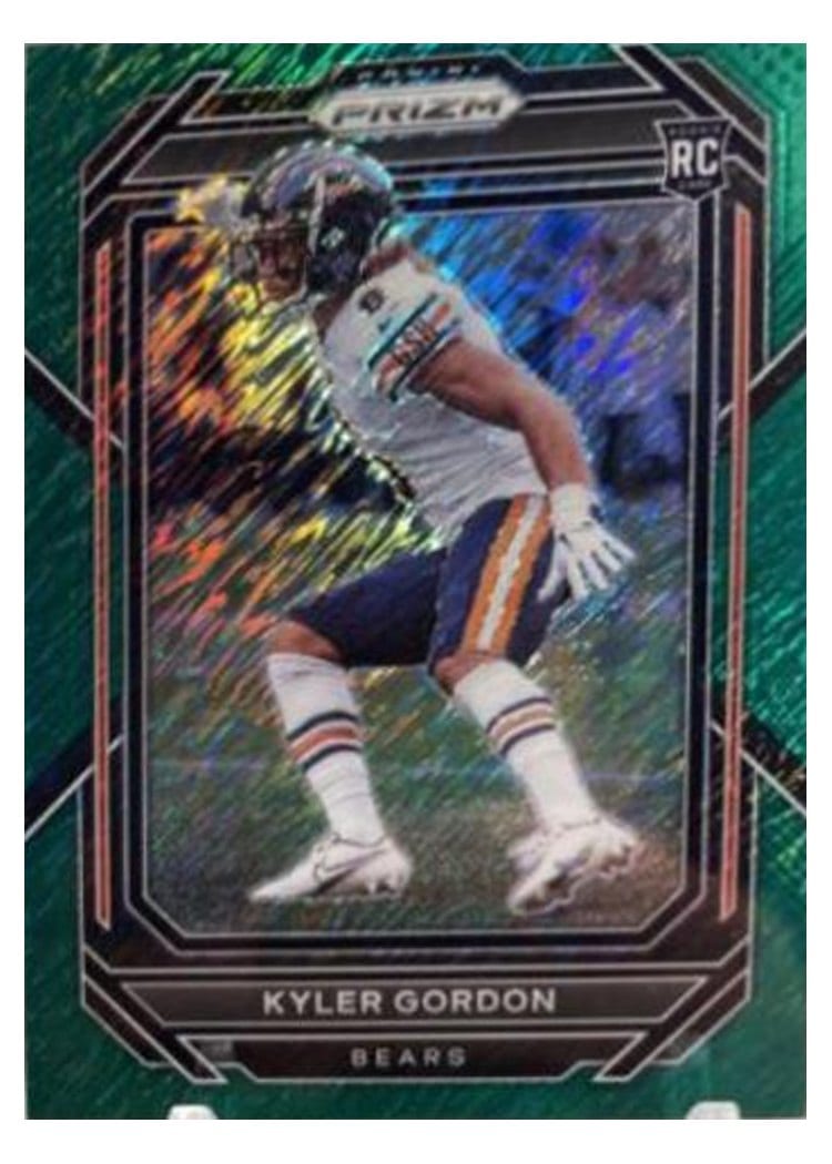 2022 Panini Prizm Base Set Kyler Gordon Green Shimmer #385 card