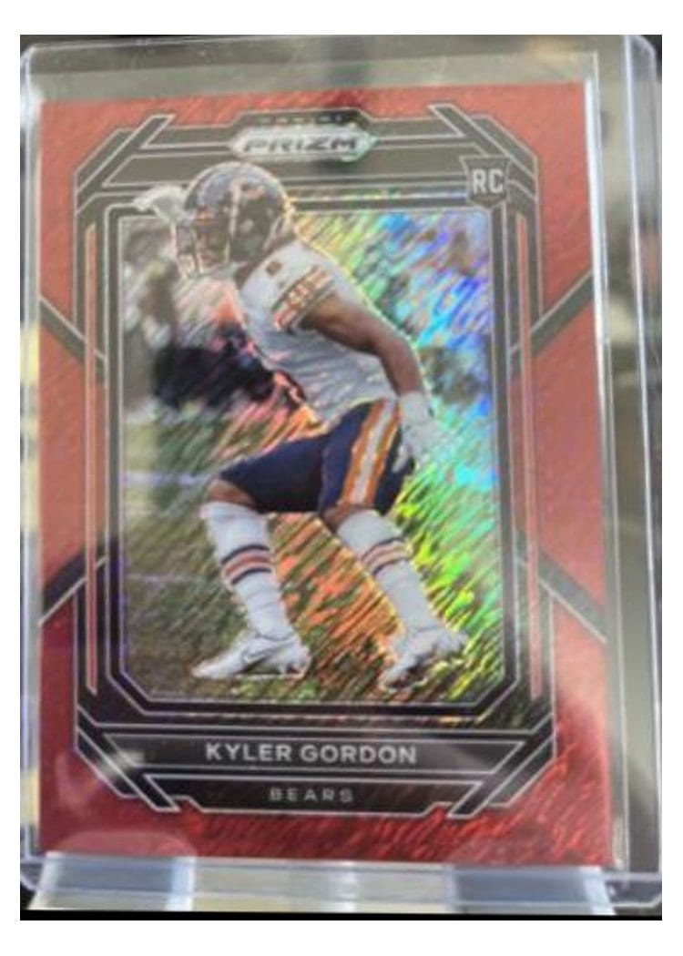 2022 Panini Prizm Base Set Kyler Gordon Red Shimmer #385 card