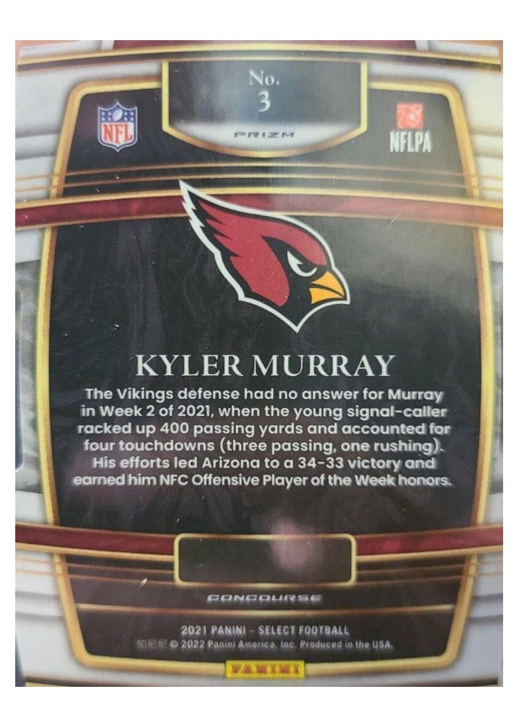 2021 Panini Select Base Set Kyler Murray #3 card
