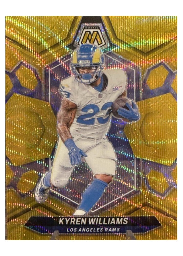 2024 Panini Mosaic Base Set Kyren Williams Gold Wave #128 card