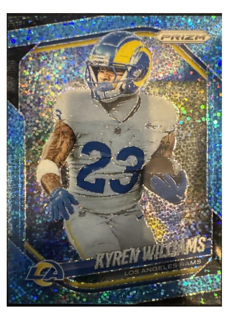 2025 Panini Prizm Base Set Kyren Williams Blue Sparkle #138 card