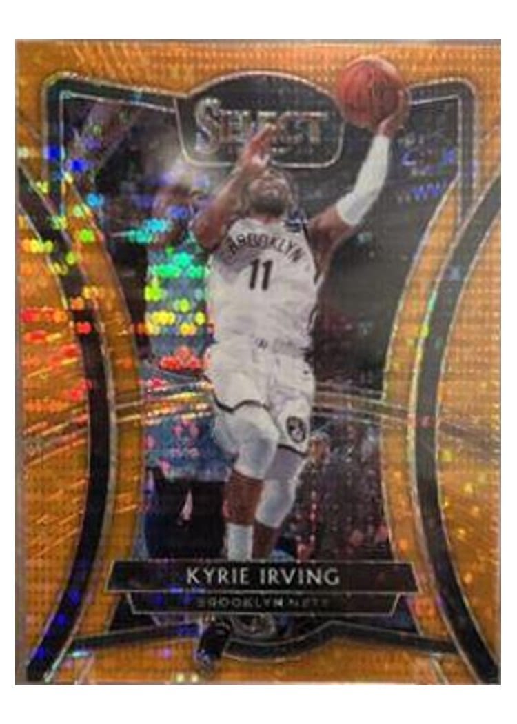 2019-20 Panini Select Base Set Kyrie Irving Neon Orange Pulsar Prizm #143 card