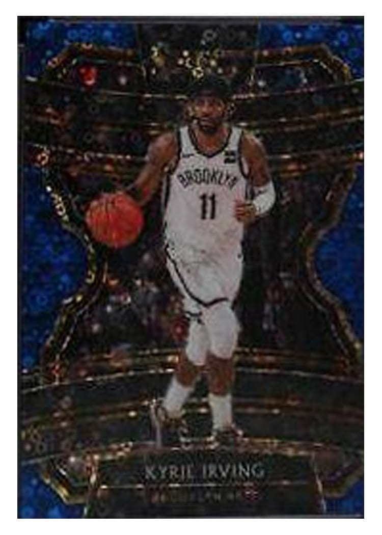 2019-20 Panini Select Base Set Kyrie Irving Blue Disco Prizm #27 card