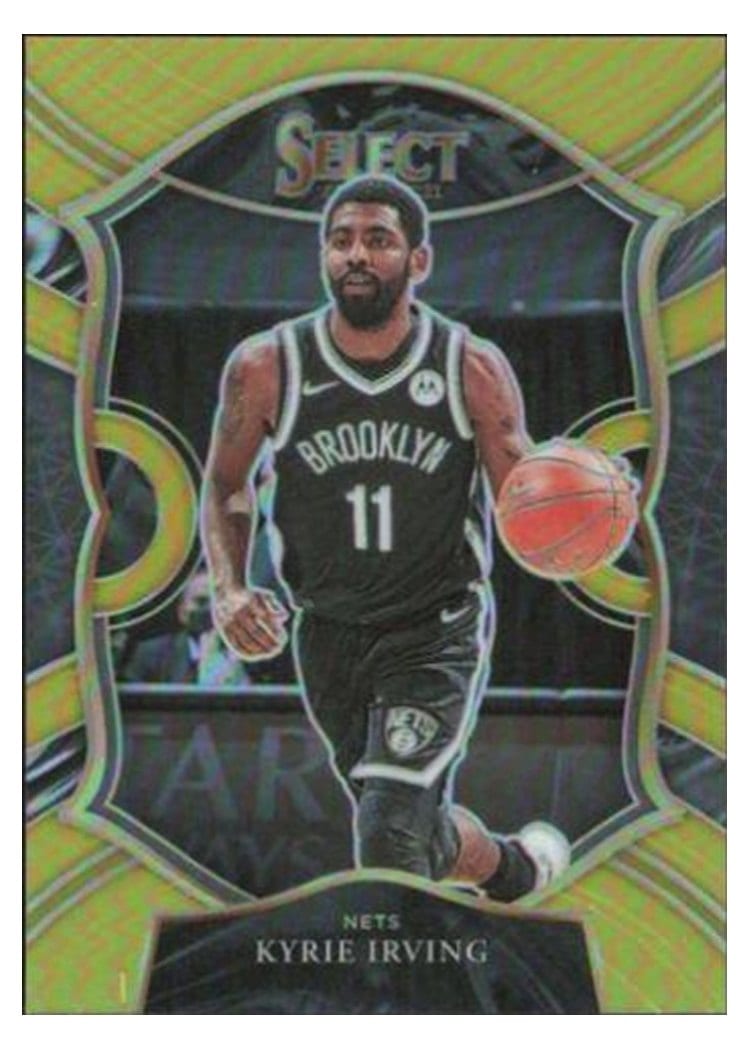 2020-21 Panini Select Base Set Kyrie Irving Gold Prizm #42 card