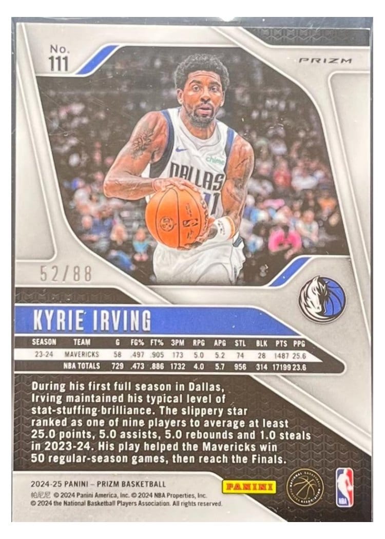 2024-25 Panini Prizm Base Set Kyrie Irving #111 card