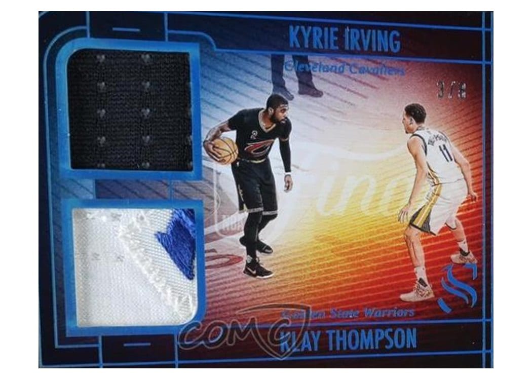 2024-25 Panini Silhouette NBA Finals Dual Memorabilia Kyrie Irving/Klay Thompson #8 card