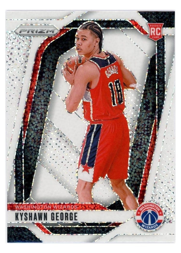 2024-25 Panini Prizm Base Set Kyshawn George White Sparkle #257 card