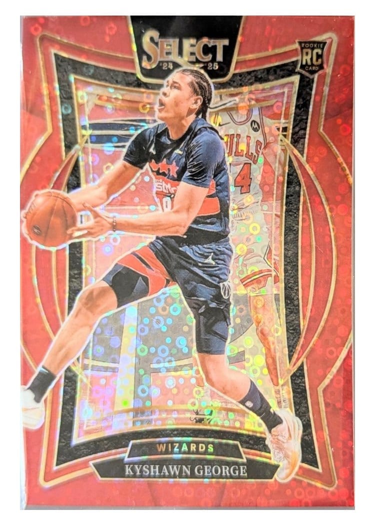 2024-25 Panini Select Base Set Kyshawn George Red Disco Prizm #85 card