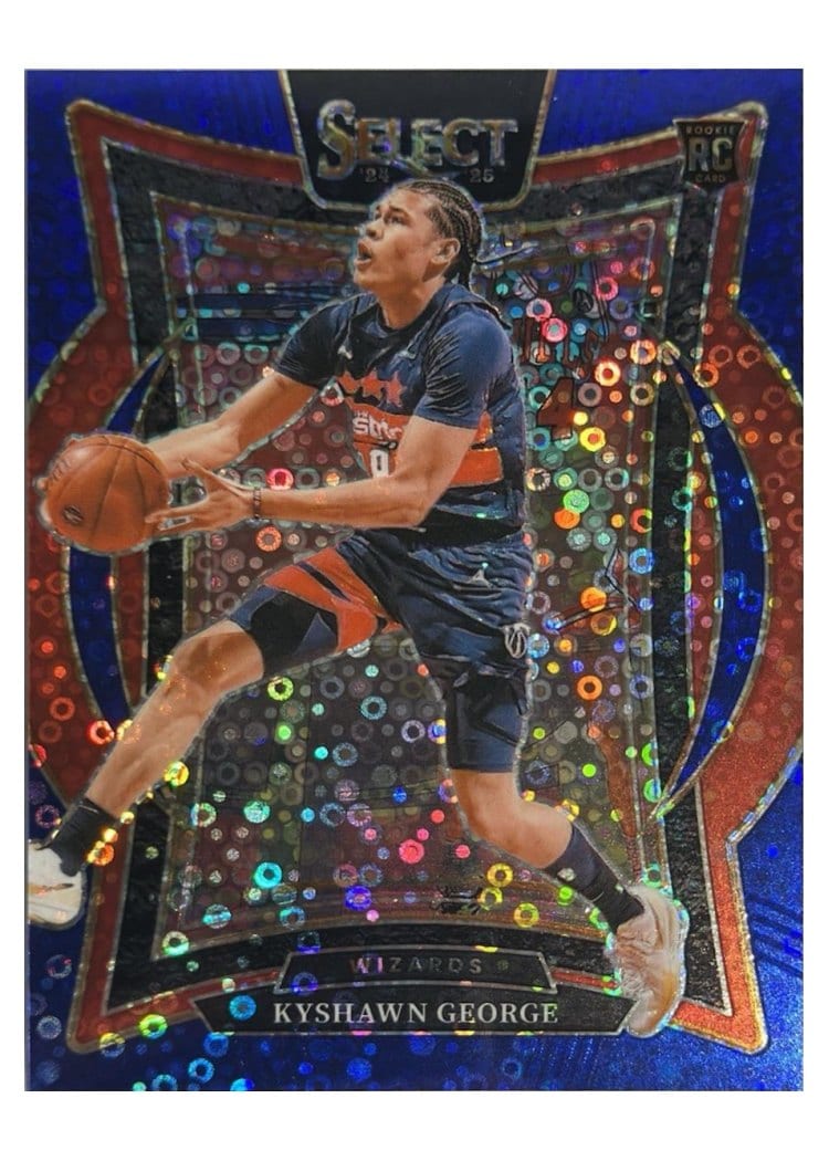 2024-25 Panini Select Base Set Kyshawn George Blue Disco Prizm #85 card