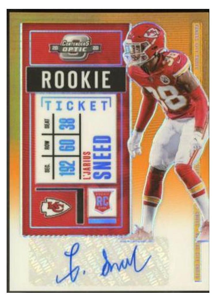 2020 Panini Contenders Optic Base Set L'Jarius Sneed Autograph Orange #207 card
