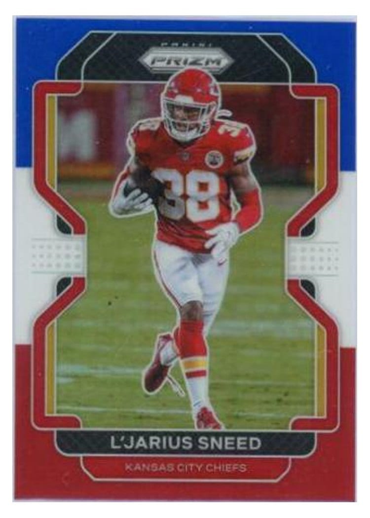 2021 Panini Prizm Base Set L'Jarius Sneed Red White and Blue Prizm #195 card
