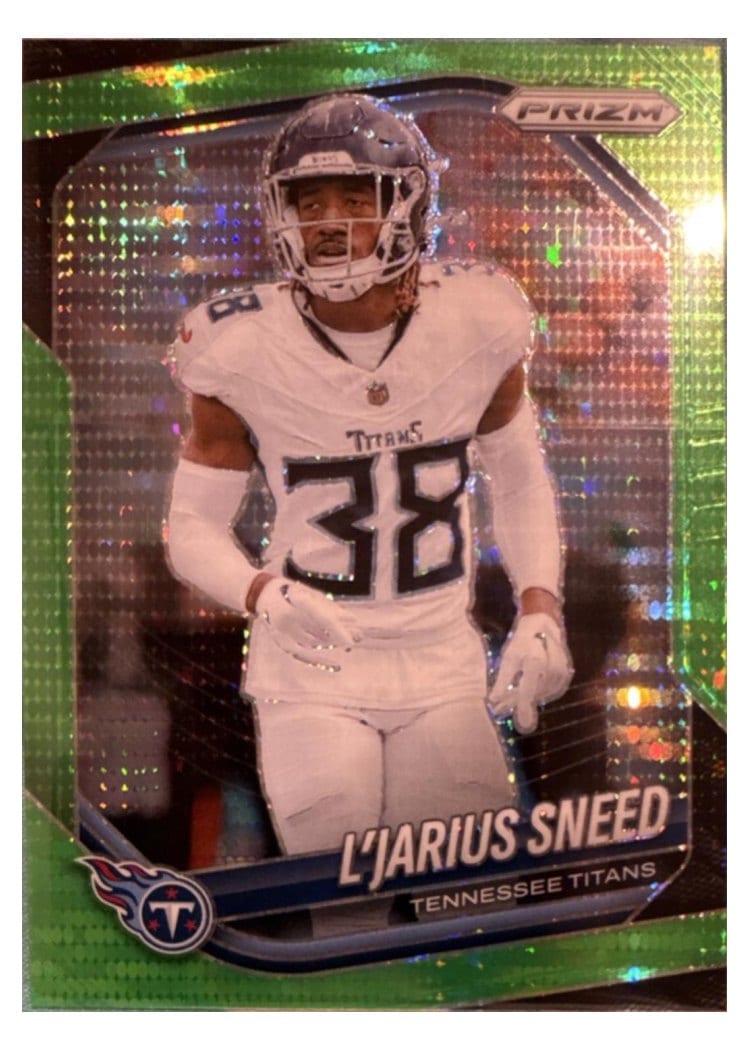 2025 Panini Prizm Base Set L'Jarius Sneed Neon Green Pulsar #24 card