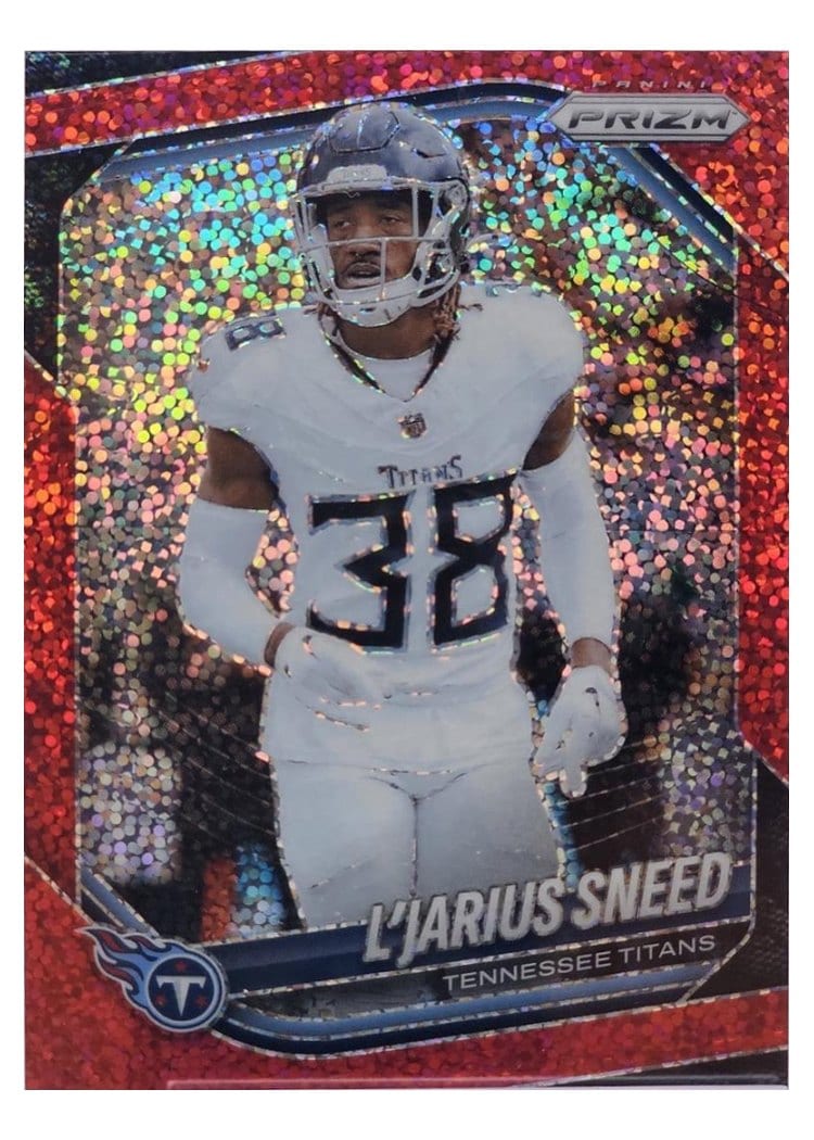 2025 Panini Prizm Base Set L'Jarius Sneed Red Sparkle #24 card
