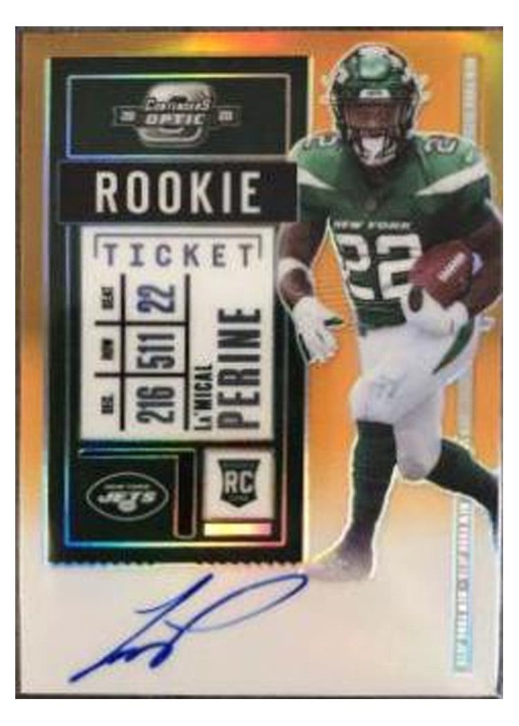 2020 Panini Contenders Optic Base Set La'Mical Perine Autograph Orange #135 card