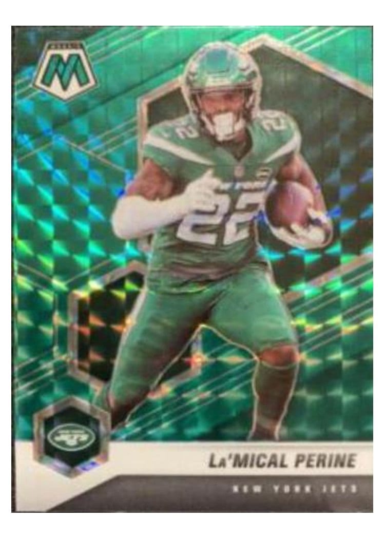 2021 Panini Mosaic Base Set La'Mical Perine Green Fluorescent #157 card