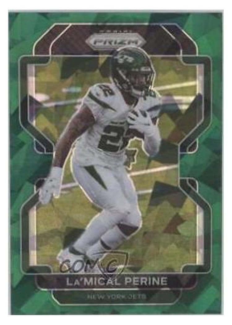 2021 Panini Prizm Base Set La'Mical Perine Green Ice Prizm #88 card