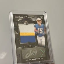 2024 Panini Black Rookie Patch Autographs Ladd McConkey #211