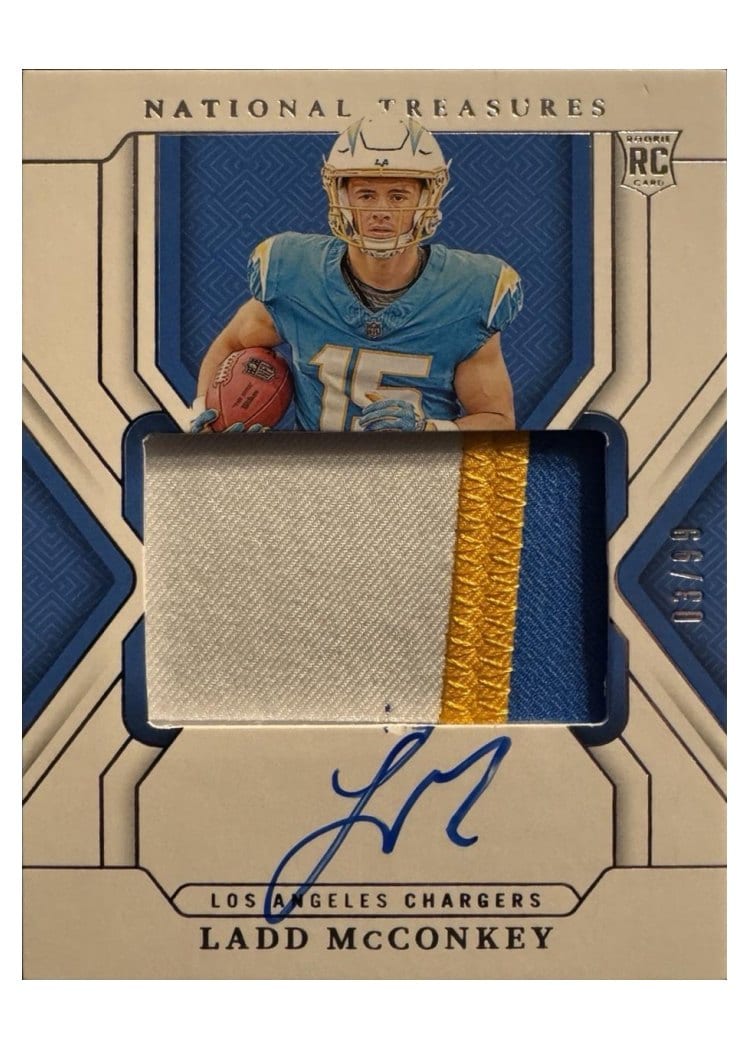 2024 Panini National Treasures Base Set Ladd McConkey #165 card