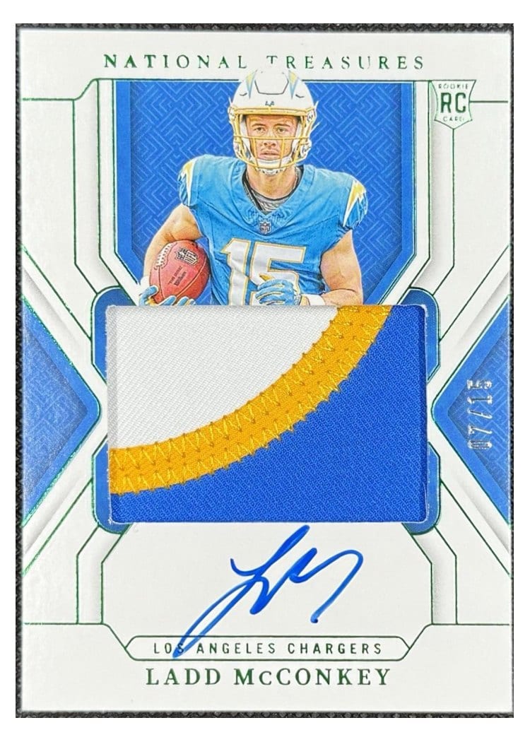 2024 Panini National Treasures Base Set Ladd McConkey #165 card