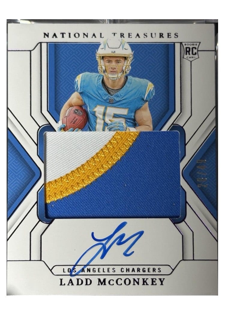 2024 Panini National Treasures Base Set Ladd McConkey #165 card