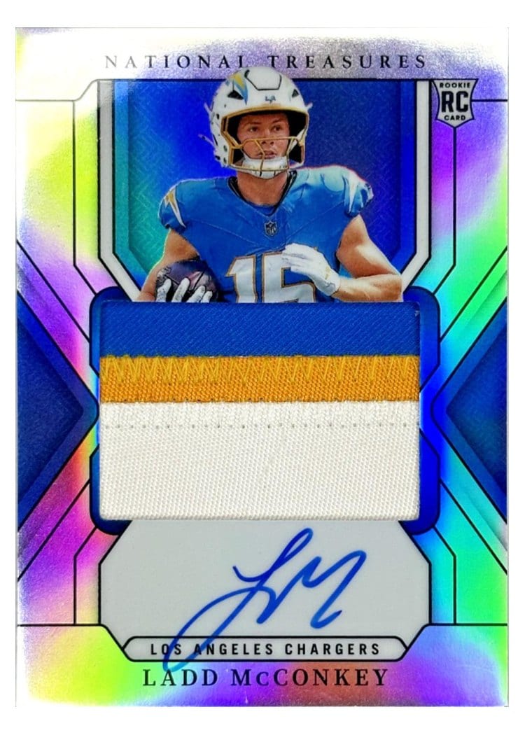 2024 Panini National Treasures Base Set Ladd McConkey #165 card
