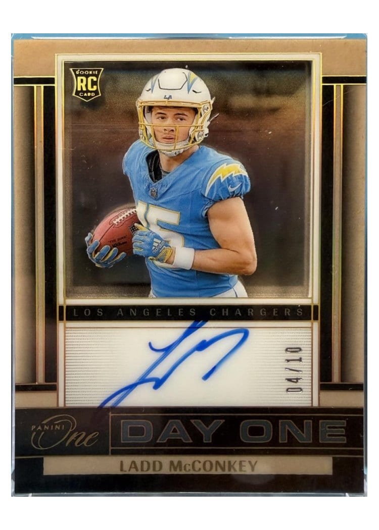 2024 Panini One Day One Autographs Ladd McConkey #135 card