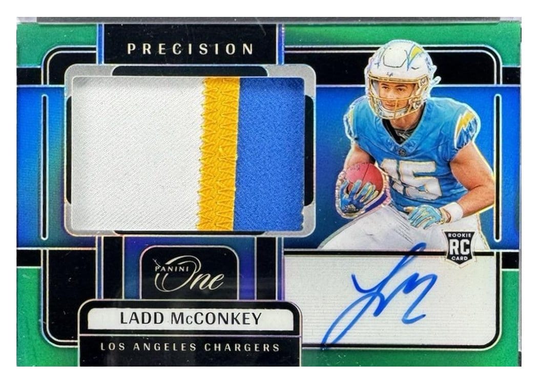 2024 Panini One Precision Rookie Patch Autographs Ladd McConkey #309 card